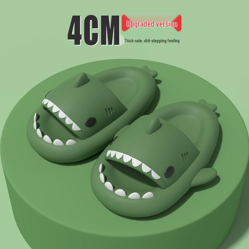 4cm Thick Sole Shark Slippers: Fun Cartoon EVA Slippers for Women, Men & Kids - Unique Stepping Sensation