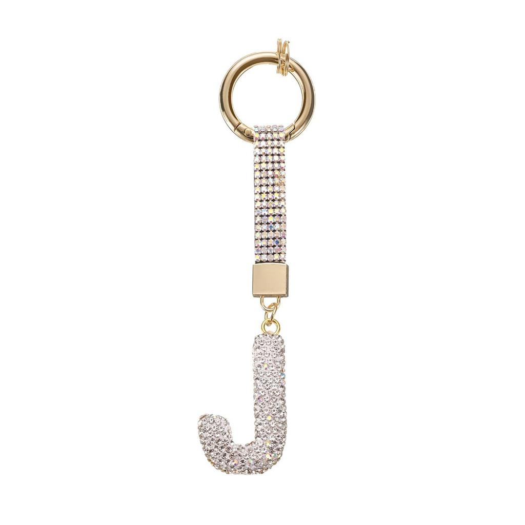 Personalized Alphabet Keychain with Sparkling Rhinestones Durable Alloy Jewelry Accessory for Fashionable Daily Use