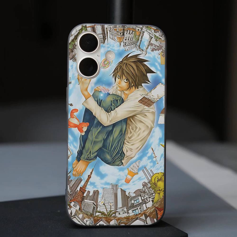 Japan Anime Death Note For IPhone 16 15 11 12 13 14 17 Pro Max PLUS Pro Soft Corrugated Silicone Back Phone Case