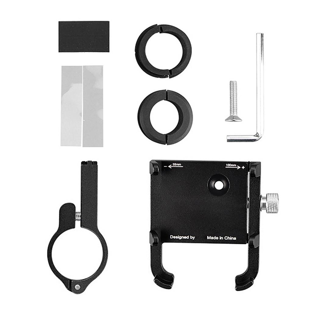   Anti-slip     Phone Holder Mount Aluminum Bike Handlebar Mobile Phone Holder Handlebar Clip Stand for 3.5-6.2inch Smart Mobile Phon