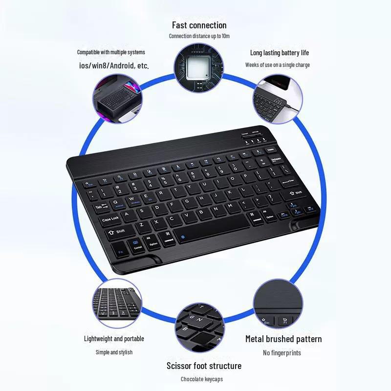 Dual-Mode Bluetooth Keyboard & Mouse Set for iPad and Mobile Devices