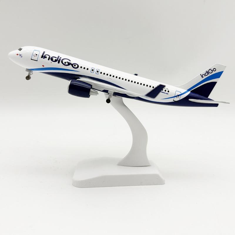 1 Set 20Cm Indian Blue A320 Aircraft Toy Alloy Metal Diecast Airplane Model For Children Gift Miniature Plane For Collection