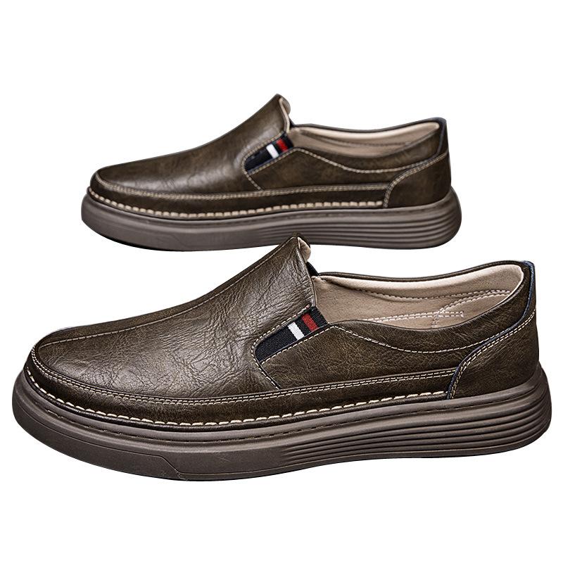 Men's shoes summer new board shoes men's trendy shoes British business leather shoes men's one-pedal lazy tooling casual shoes