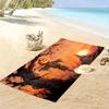 Halloween Pumpkin Head Scarecrow Castle Print Beach Towel, Spooky Quick‑Dry Towel for Beach Pool Travel