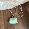 Hanging Neck Mini Coin Purse Necklace Anti-loss Sweater Chain Creative Long Leather Necklace  Women