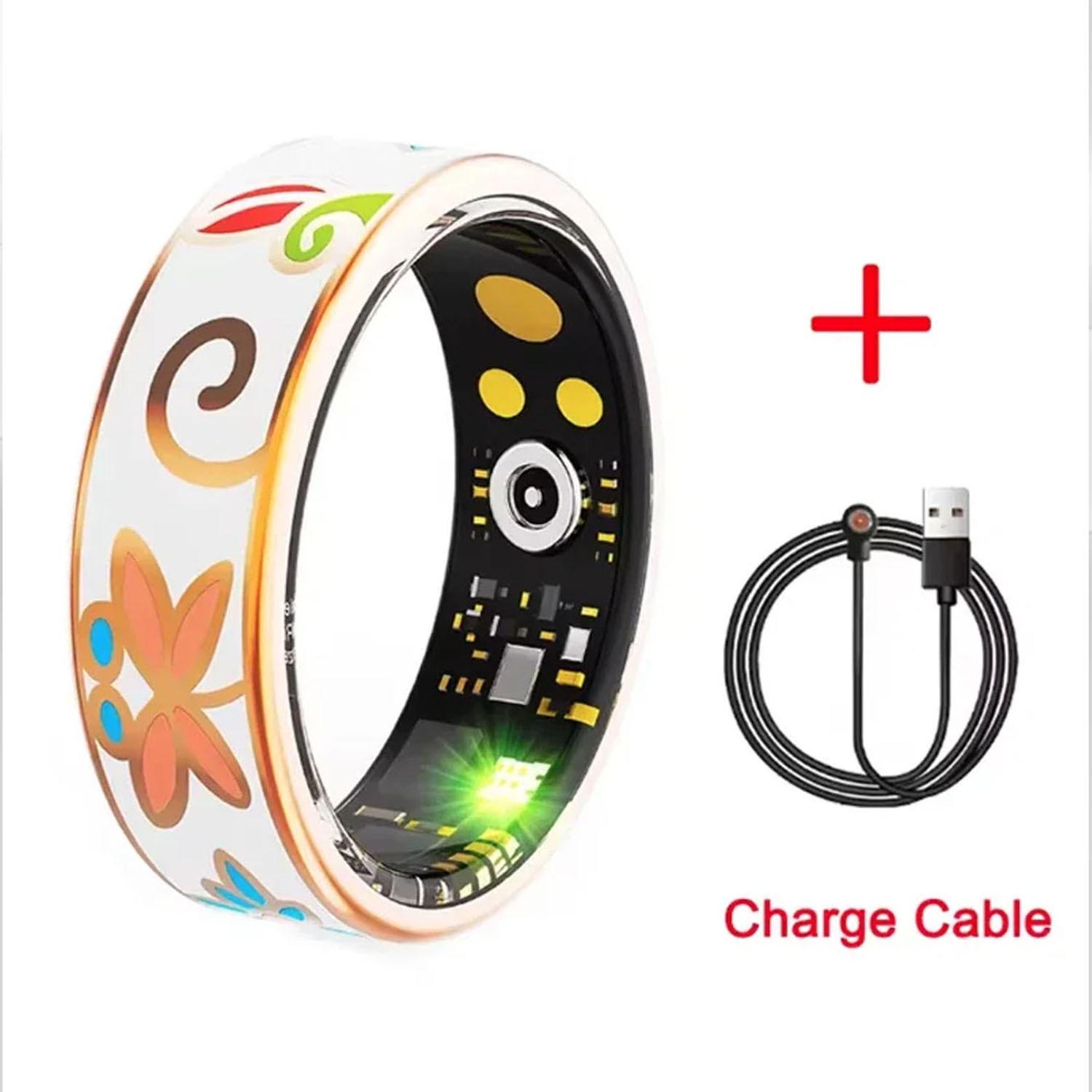 Умное кольцо с эмалью клуазоне: Водонепроницаемый монитор сердечного ритма, сна и активности