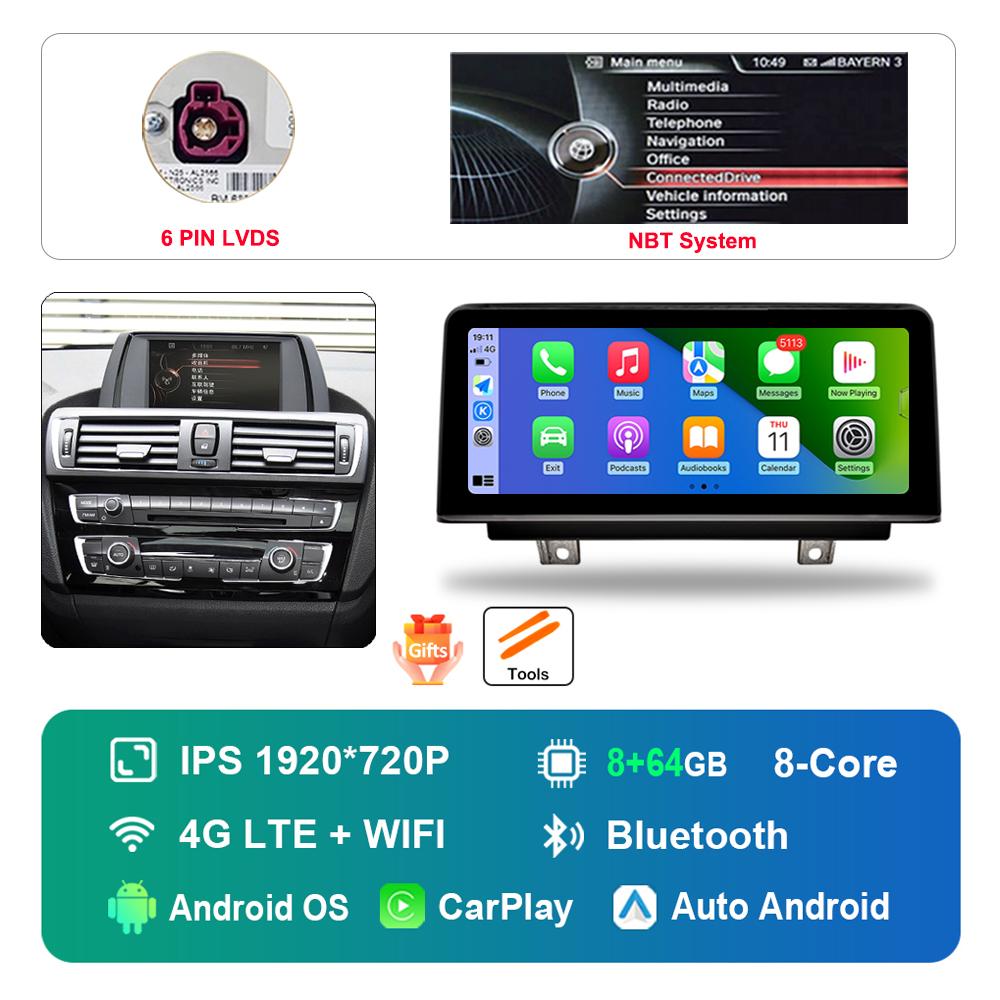 10.25 inch for BMW 1 Series F20 F21 2012 - 2016 NBT Syste DSP Stereo GPS 4G HD Touch Screen Android Car Radio Multimedia Player