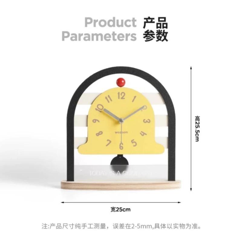 Creative arched retro-style wall clock - Personalized silent desk clock for study rooms, bedrooms, dormitories, and home decorat