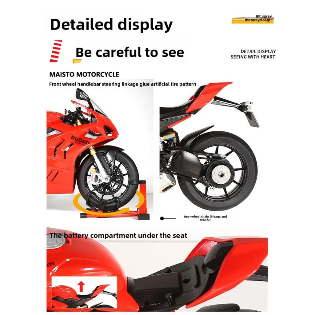 Spray 1/6 Ducati V4S V4SP2 Racing Motorcycle Model Diecast Alloy Motorbike Toy Boyfriend Gift Collection Miniature Voiture
