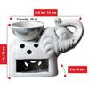 Elephant Shape Aroma Burner Coming with 1 pcs Free Candles (Antique White)