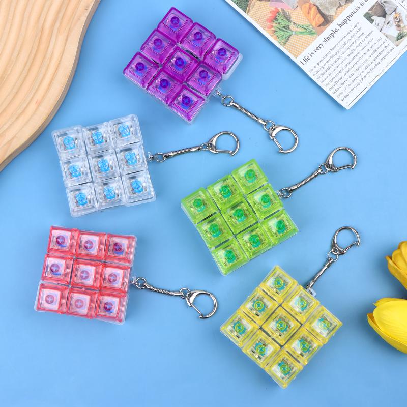 Fully Transparent Cap Silent Axis Decompression Button Decompression Tester Keyboard Silent Keychain