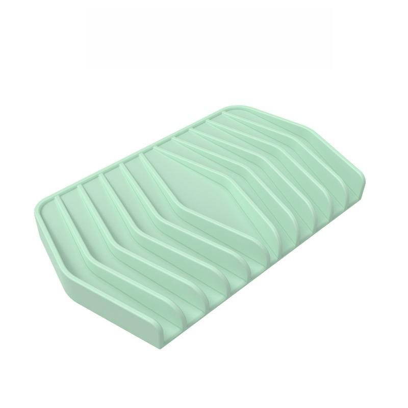 New Kitchen Bathroom Anti-slip Sink Tray Creative Washing Table Soap Tray Free Punch Drain Rack Silicone Drain Soap Box 1Pcs