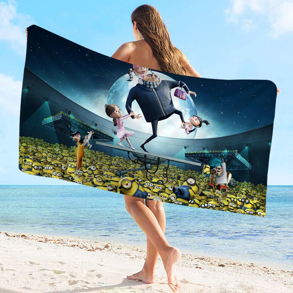 Cute Banana Cartoon-M-Miniones Towel Microfiber Beach Towel Absorbent Quick Dry Soft Yoga Swimming Mountain Climbing Towel
