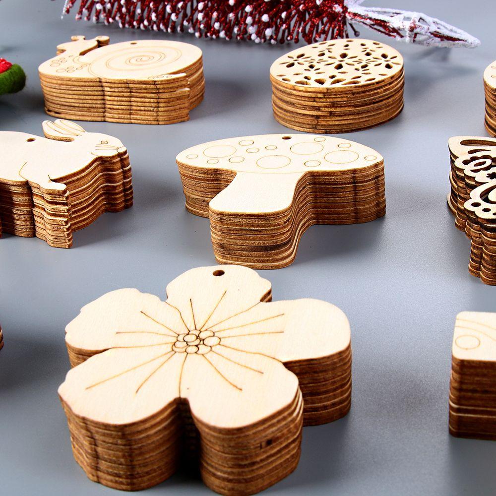 DIY Pendants Wooden Rabbit Easter Wood Chips Hanging Ornaments Easter Decorations Easter Eggs