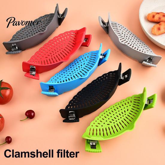 Vegetable Washing Filter Silicone Pot Edge Strainer, Clip-on Kitchen Colander for Pasta Vegetables, Multipurpose Food Strainer Non Slip Drainer