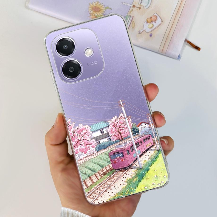 For Oppo A3x A3 Pro Phone Case Soft Silicone Back Cover Flower Butterfly Love Heart Slim Matte Funda OppoA3 A3Pro OppoA2 CPH2683