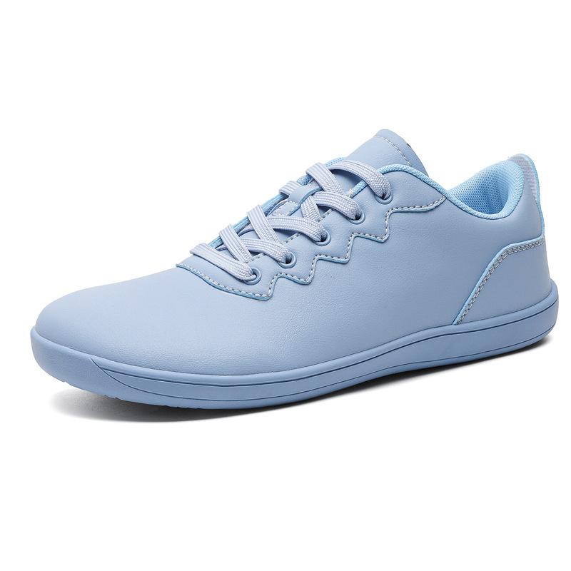 Men's and women's wide-headed barefoot shoes, light soft-soled couples' outdoor sports shoes, low-top lace-up leather casual shoes