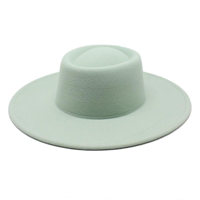 Woolen Fedora Hat Unisex With Large Brim And Satin Texture For Spring And Fall Wear
