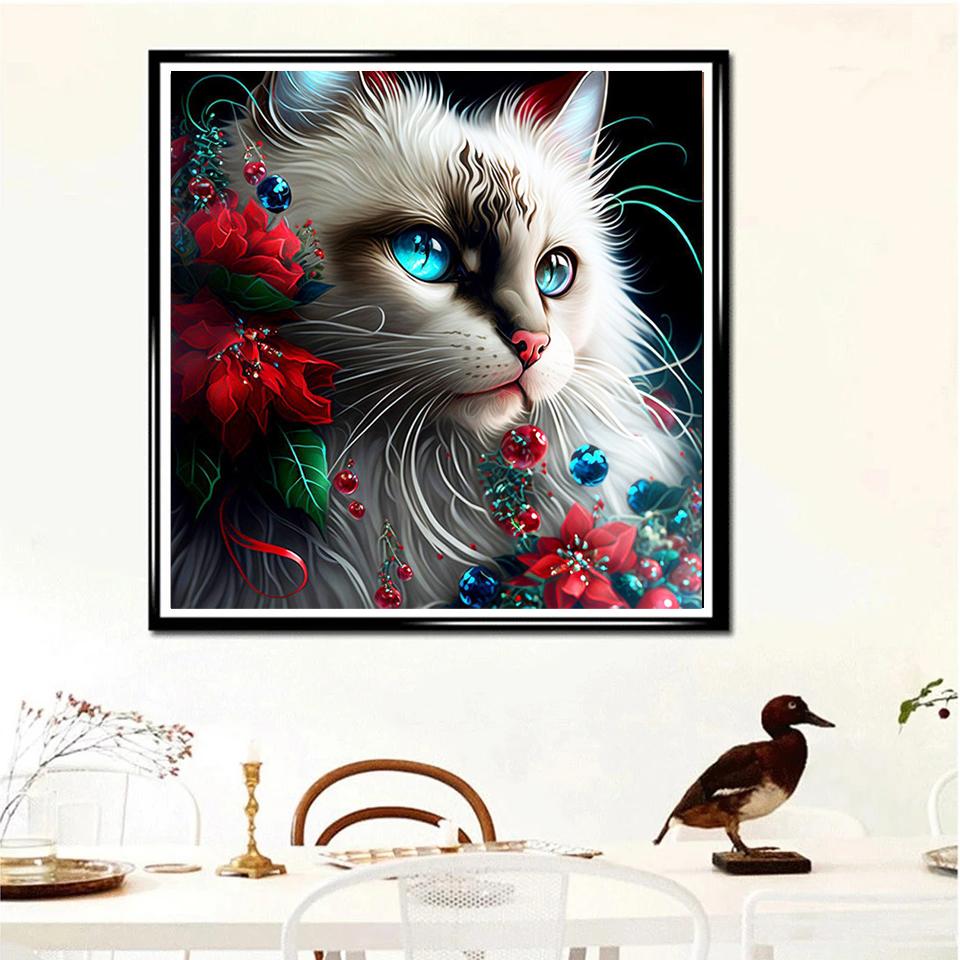 Neue Diamant Malerei Tier Voller Bohrer Stickerei Katze Bild Von Strass Mosaik Blumen Handarbeiten Wohnkultur