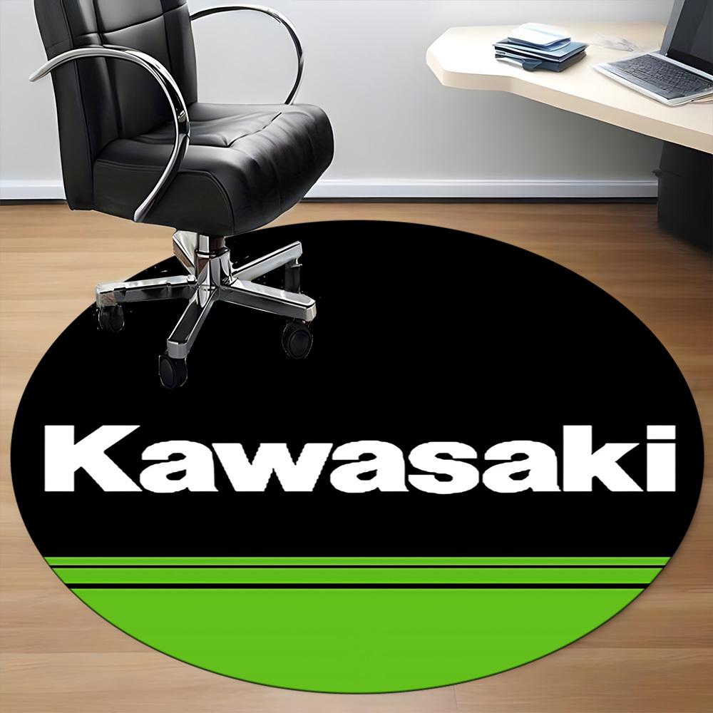 1PC Kawasaki Office Round Rug, Non-slip, Soft and Durable Office Rug for Interior Decoration, Perfect for Office, Beautiful Decoration