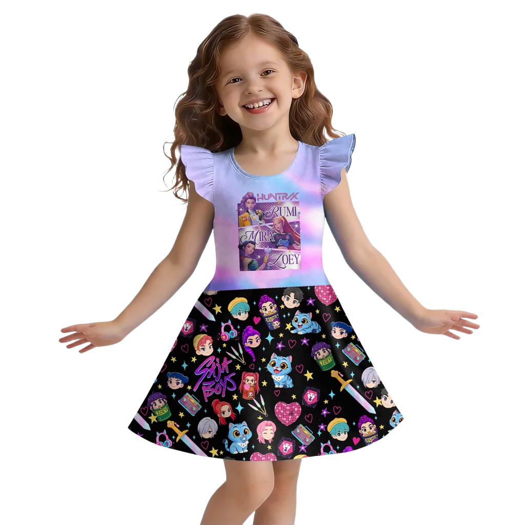 Children's Sleeveless U-neck Summer A-line Floral Casual Holiday Dress