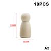 10Pcs Unfinished Wooden Figures Suitable Natural Color Unfinished Wood Peg Dolls Women Men Wooden Peg Dolls Diy Paintable Home