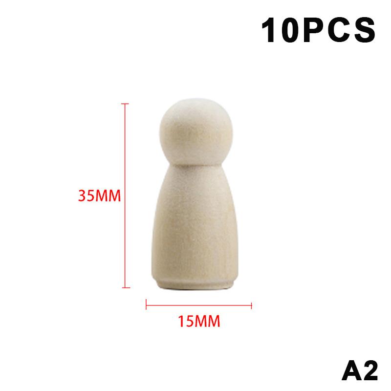 10Pcs Unfinished Wooden Figures Suitable Natural Color Unfinished Wood Peg Dolls Women Men Wooden Peg Dolls Diy Paintable Home