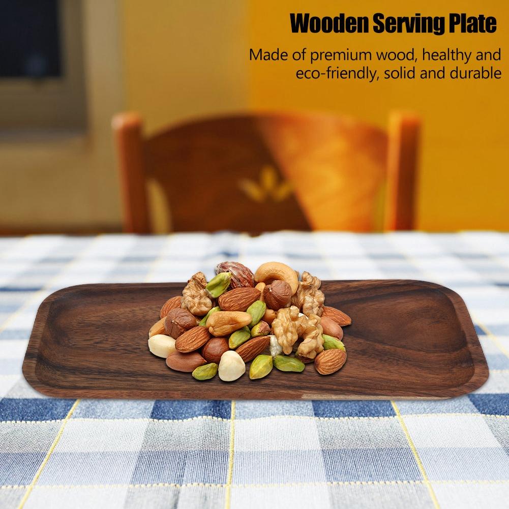 Elegante Sushi-Tablett Snacks Salat Desserts Holz Servierplatte für Zuhause Restaurant 25*12.5*2cm