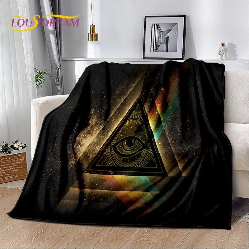 3D Egyptian Mythology Pharaoh Hieroglyphics Soft Plush Blanket,Flannel Blanket Throw Blanket for Living Room Bedroom Sofa Picnic