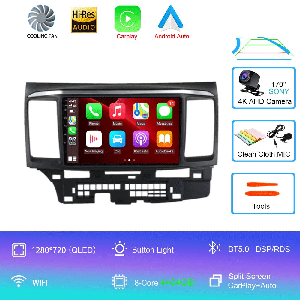 Android 14 Car Radio For MITSUBISHI LANCER 9 10 X 2008 2009 2010 2011 - 2016 9Inch Stereo Audio GPS Player Carplay Auto Screen
