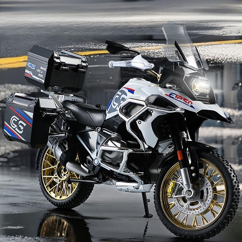 Simulation 1/10 Scale BMW R 1250 GS Adventure Alloy Motorbike Model Children Alloy Motorcycle Model Toy Collection Home Decor