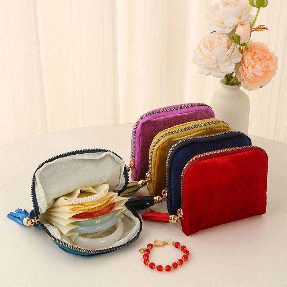 Portable Jewelry Storage Bag Anti-Scratch Women's Wallet Fashion Jewelry Organizer  Bangle