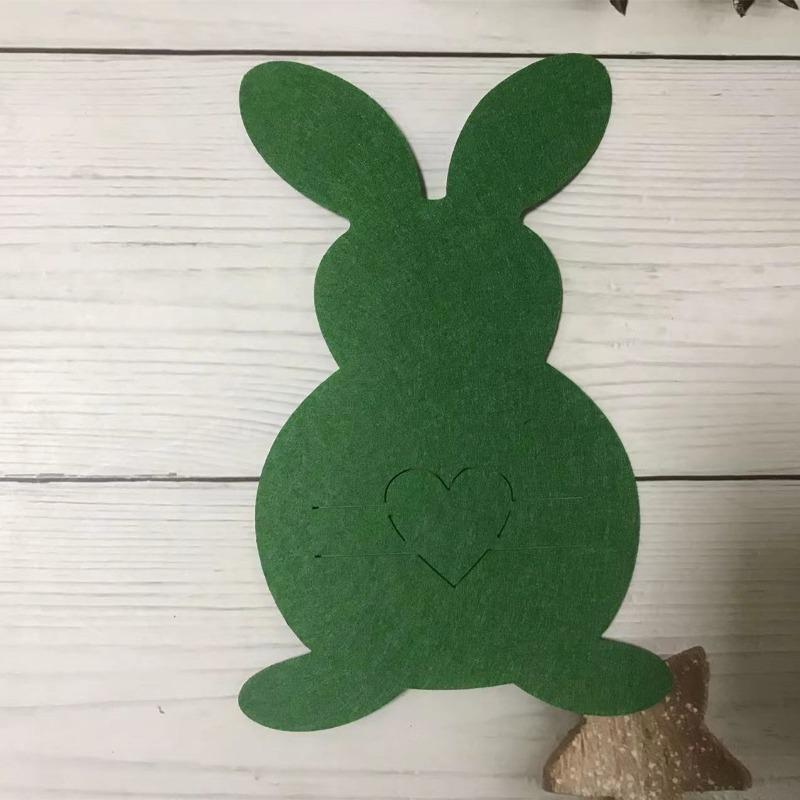 12PCS Rabbit Shaped Cutlery Set, Felt Egg Table Decoration, Easter Knife and Fork Bag, Cutlery Bag, Easter Decoration.