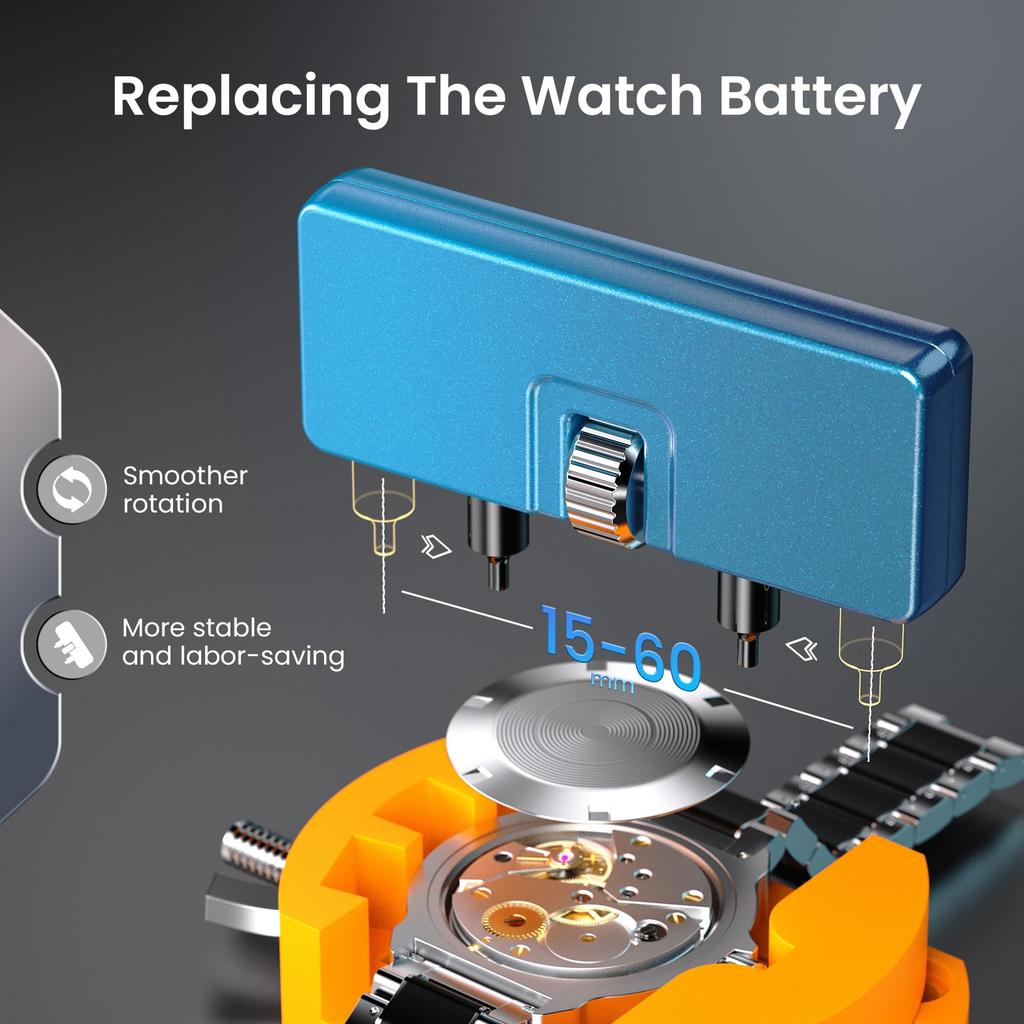 JOREST Watch Watch Repair Watch Strap Adjustment and Replacement Watch Battery Replacement Watch Back Removal Tool Spring Bar Instruction Manual