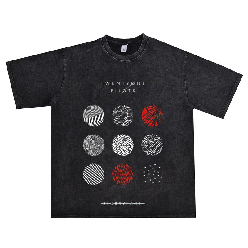 Twenty One Pilots Dámské Pánské Prané Oversized Tričko Streetwear Harajuku Bavlněné Tričko Kapela Ženské Pánské Letní Krátký Rukáv Trička