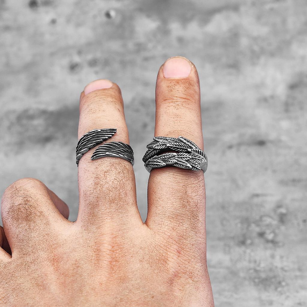 Buğday Başak Bitkisi Paslanmaz Çelik Erkek Kadın Yüzükleri Punk Trend Eşsiz Muska Erkek Motosikletçi Takıları Yaratıcılık Hediye