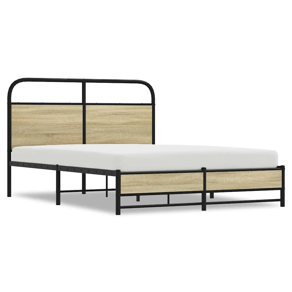 Bed Frame without Mattress 120 x 200 cm Sonoma Oak Wood Based Material