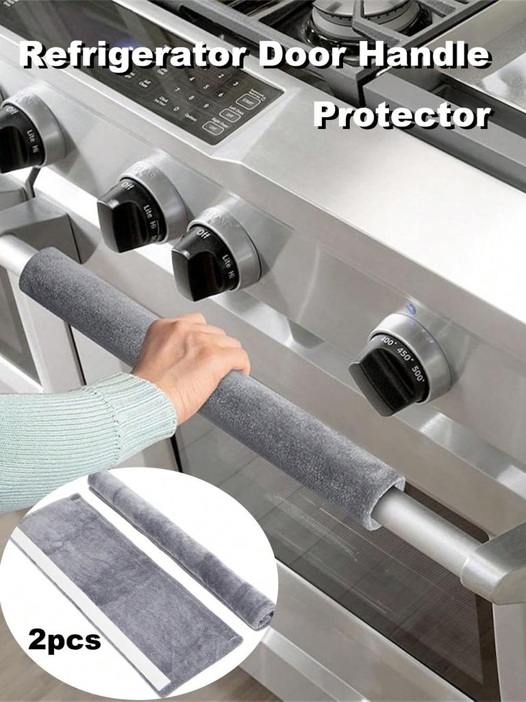 2Pcs Double-Door Refrigerator Oven Microwave Handle Gloves, Non-Slip Anti-Oil Warm Refrigerator Door Refrigerator Oven Handle Gloves