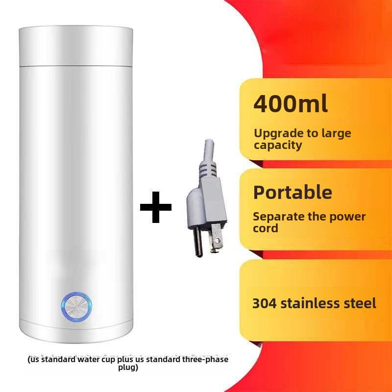 Compact Electric Travel Kettle - Portable Heated Water Cup and Insulated Health Pot