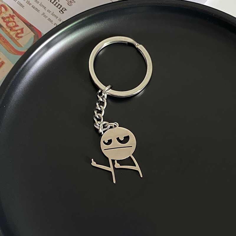 Fun Stickman Couple Keychain Ins Cute Personality Funny Student School Bag Pendant Girlfriend Birthday Gift