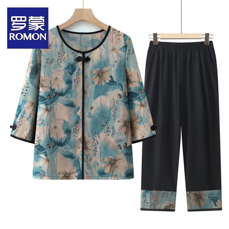 ROMON Elderly Women s Summer Outfit Set 3XL