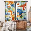 2-Piece Colorful Dinosaur Art Curtains Rod Pocket Design Lightweight Polyester  For Living Room Bedroom Kitchen Window Blinds