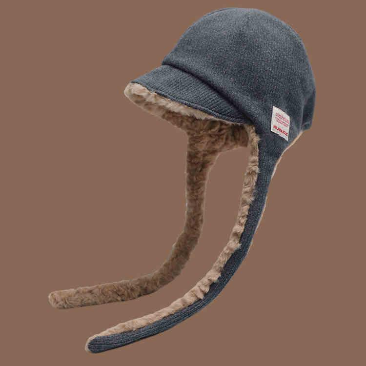 

Флисовая защита ушей Шапка Лей Фэн Детская осенне-зимняя теплая шапка для велоспорта Модная ветрозащитная шапка-ушанка M（56-58cm） серый