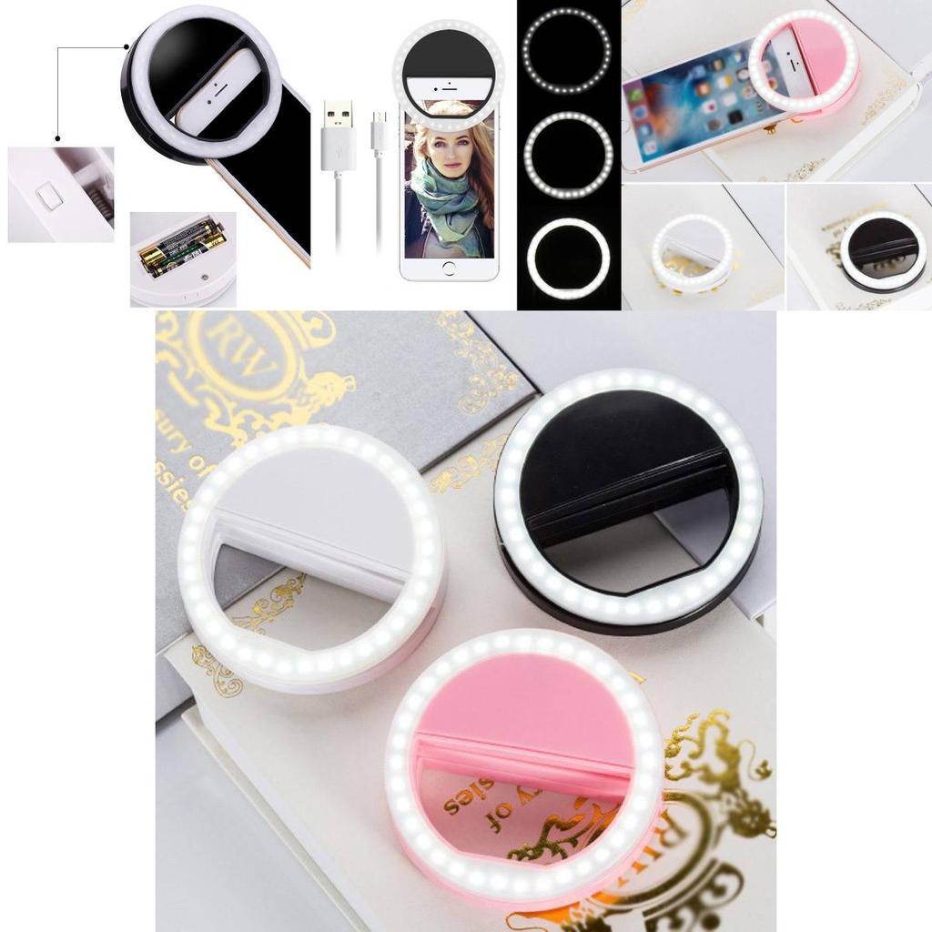 Phone Selfie Ring Light With Usb Rechargeable Power For Makeup And Video Recording
