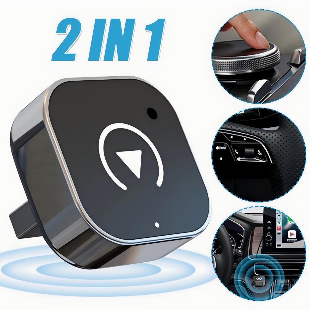 2-in-1 Wireless CarPlay & Android Auto Adapter: Wired To Wireless Conversion for Car Systems