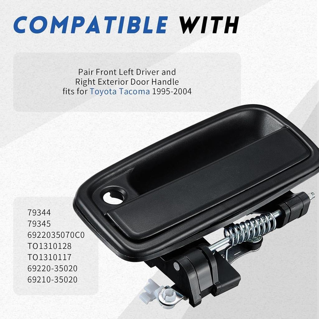 69220-35020 Exterior Front Driver Black Door Handle Replacement - Compatible with 1995-2004 Toyota Tacoma 1999 2000 2001 2002 2003 2004 1996 1997