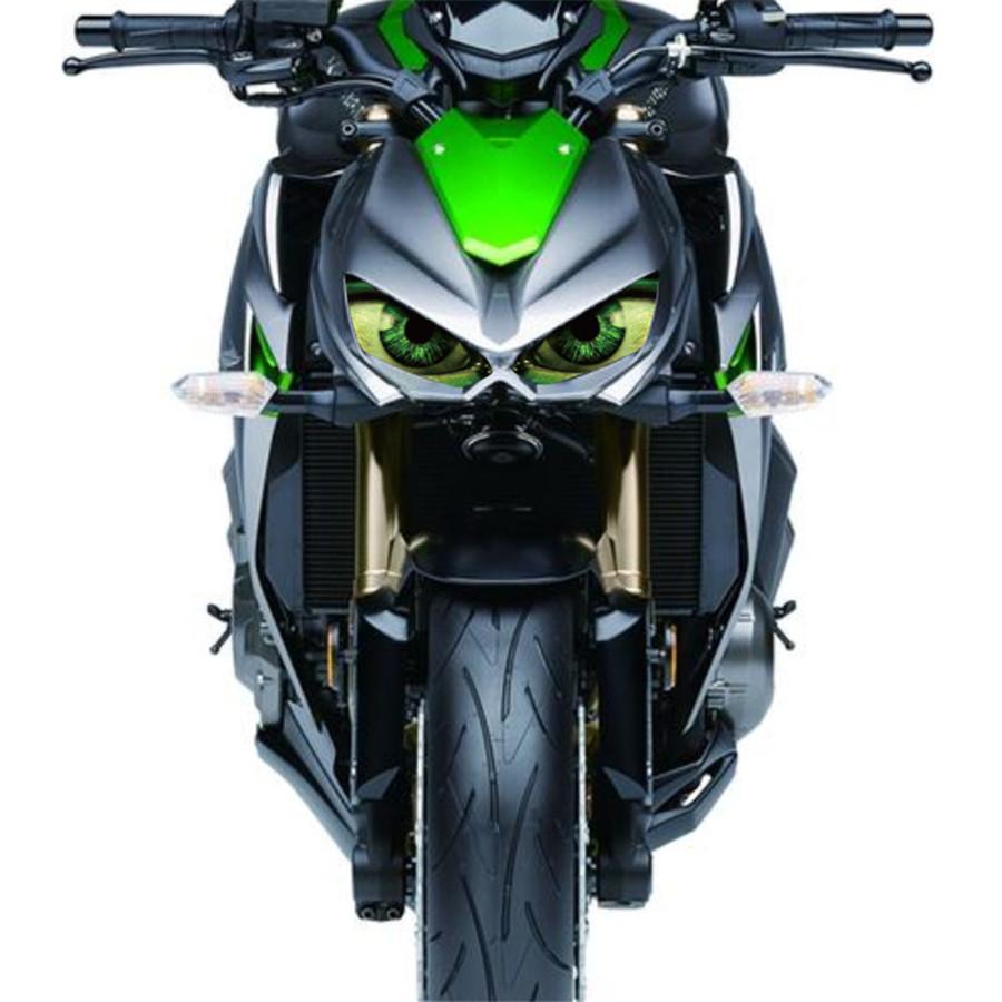 For 2014-2016 Kawasaki Z1000 Headlight Sticker Headlamp Decor Green Eye Decal X2