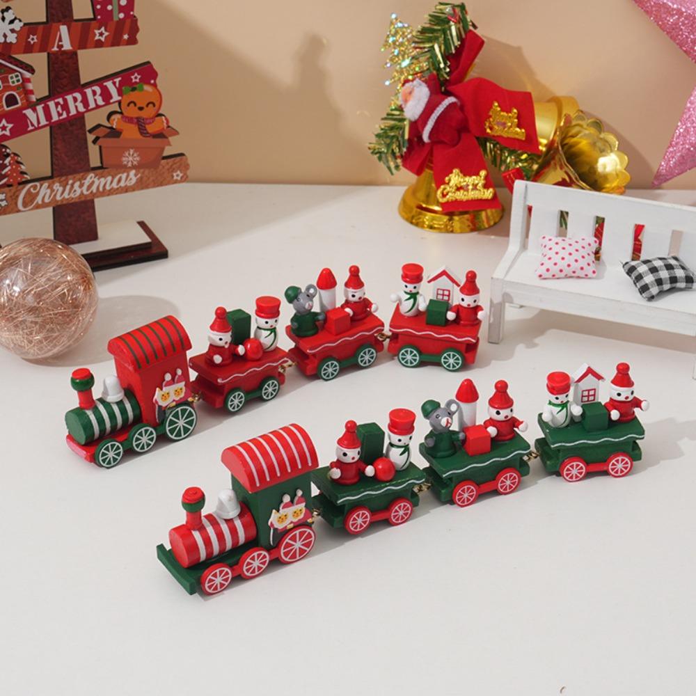 2025 Wooden Christmas Train Decor - Handcrafted Mini Holiday Set for Home, Window Display & Stocking Stuffers Gift