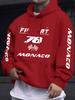 racing team front sleeve same print hooded sweater loose shoulder men and women