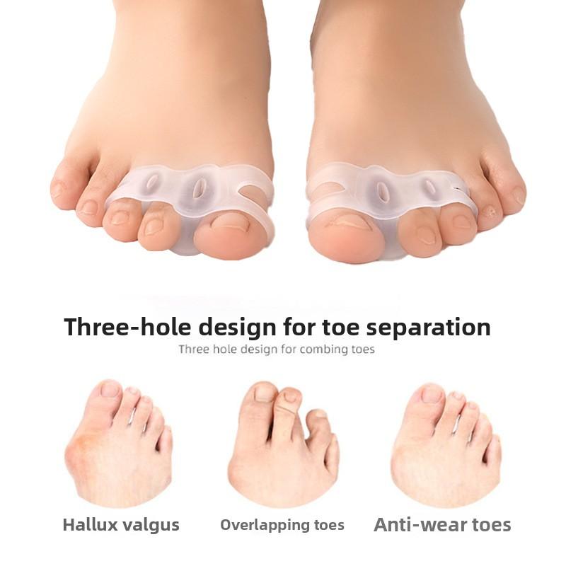 Silicone three-hole toe splitter, anti-wear foot cover, three-toed big foot splitter foot care tool